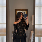 Rina lace top - sort