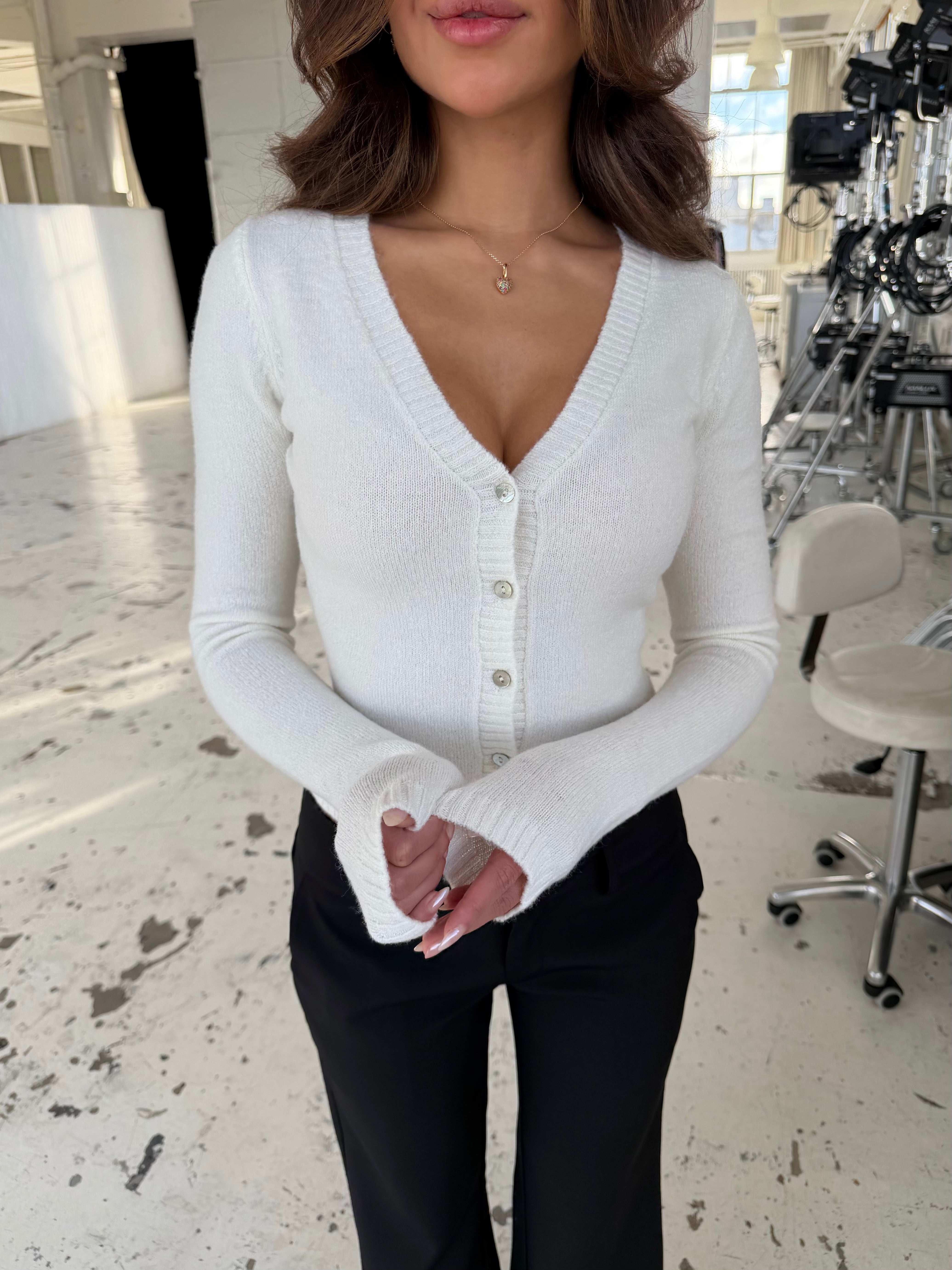 Pearl cardigan - hvid