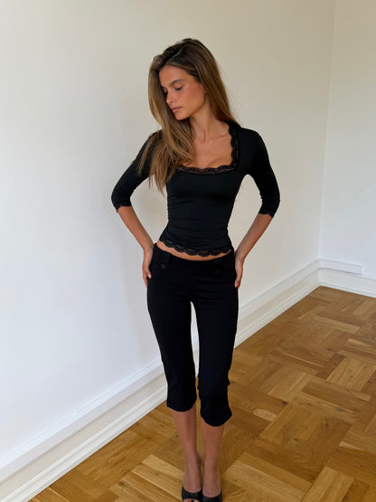 Blair quarter sleeve top - sort
