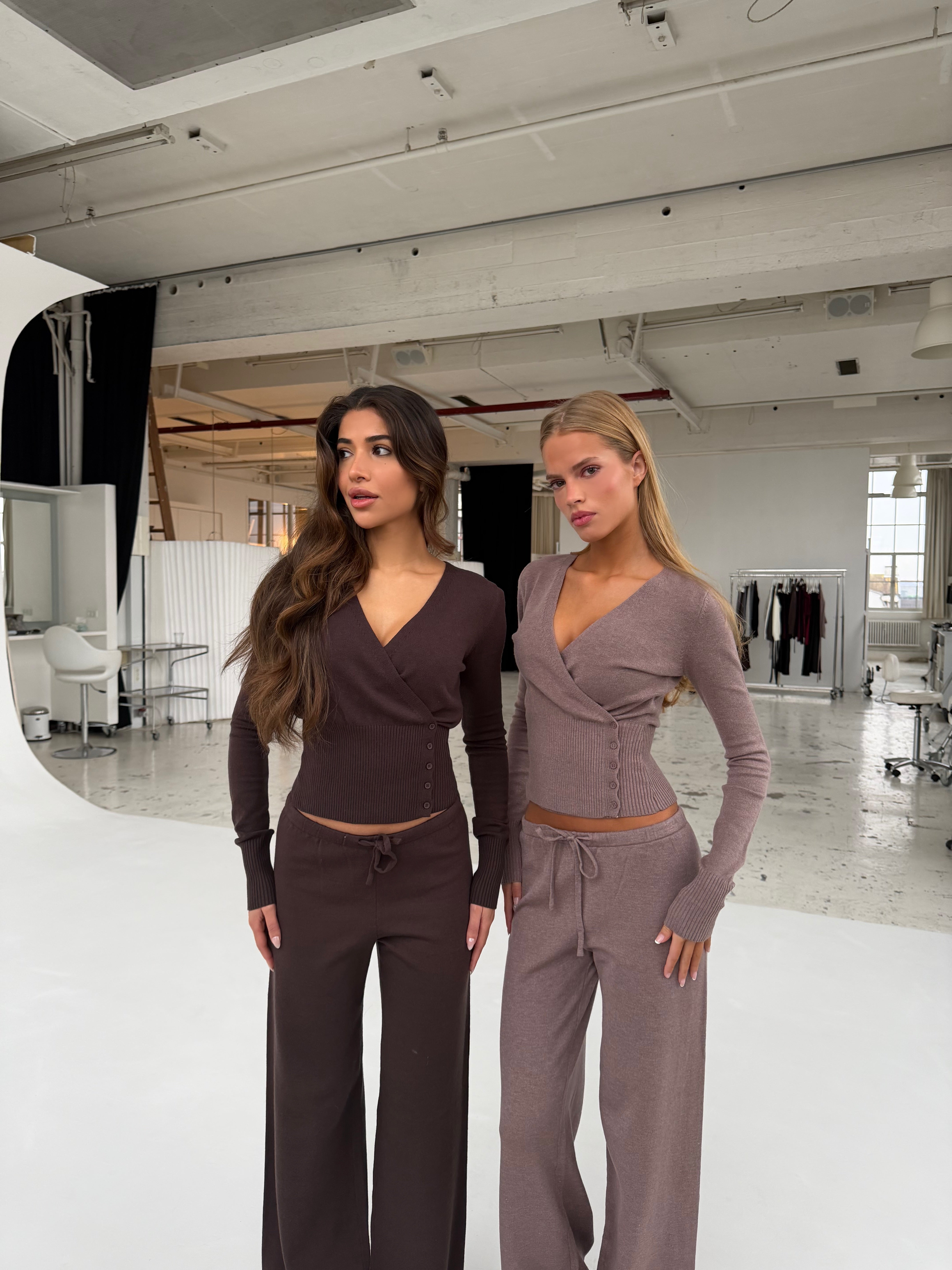 New knit cardigan - mørk brun