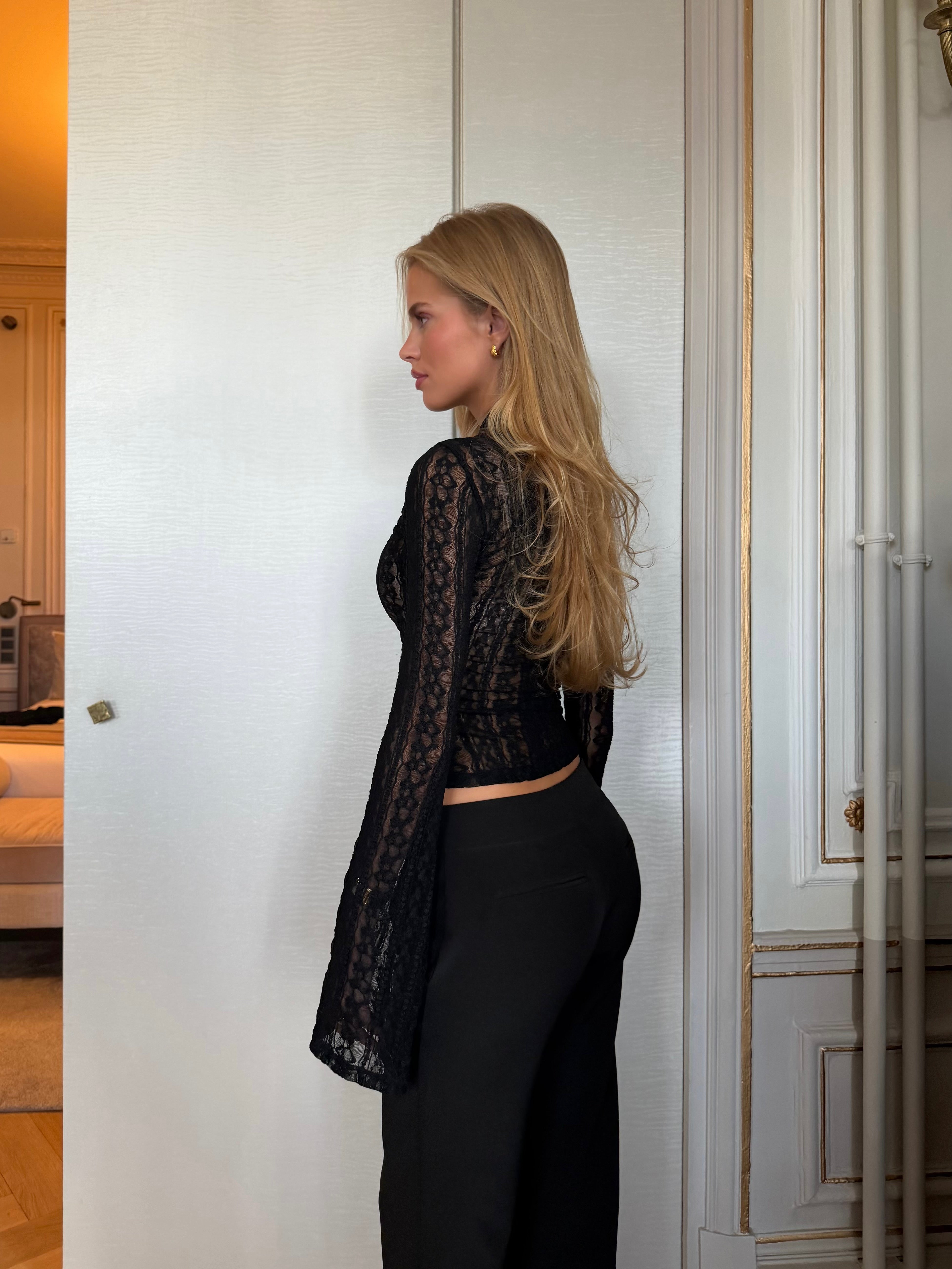 Ayla lace top - sort